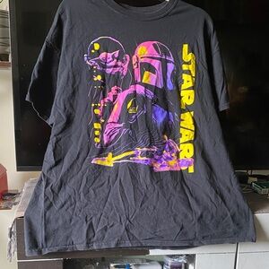 Star Wars Black Tee with Purple and Yellow Design